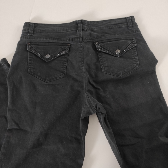 Hannah Jeweled Black Denim Midrise Jeans 14 - Picture 5 of 16